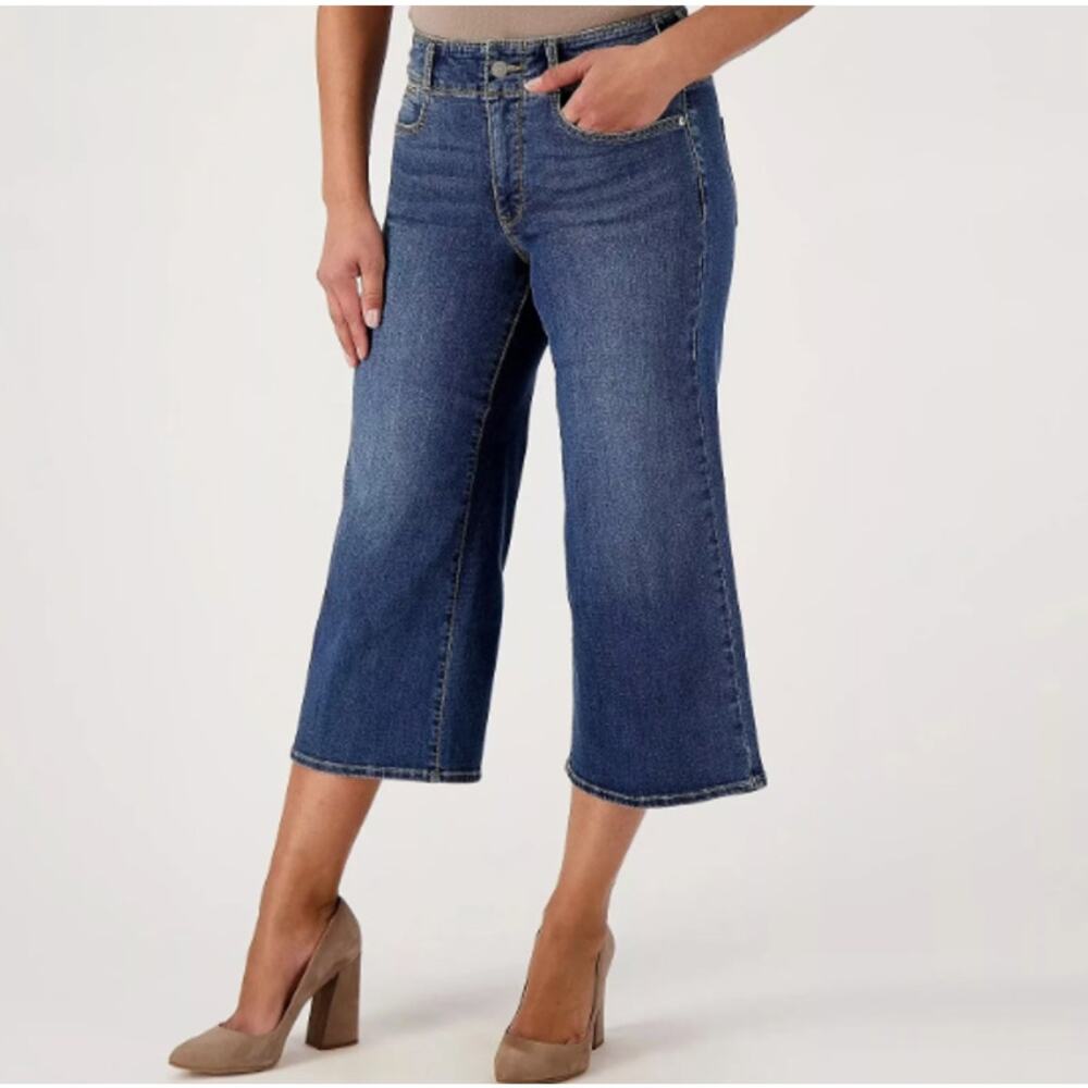 NYDJ Jeans Womens 8 Petite 8P Wide Leg Crop Cool Embrace Capri Essential 8S